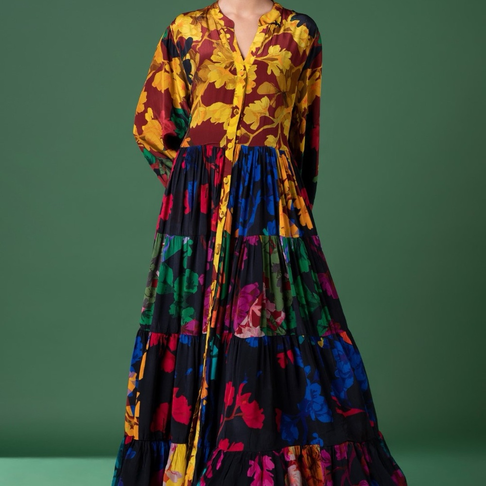 Never worn, sidharra bansal Arcadia Print Dress From Anthropology xs runs BIG